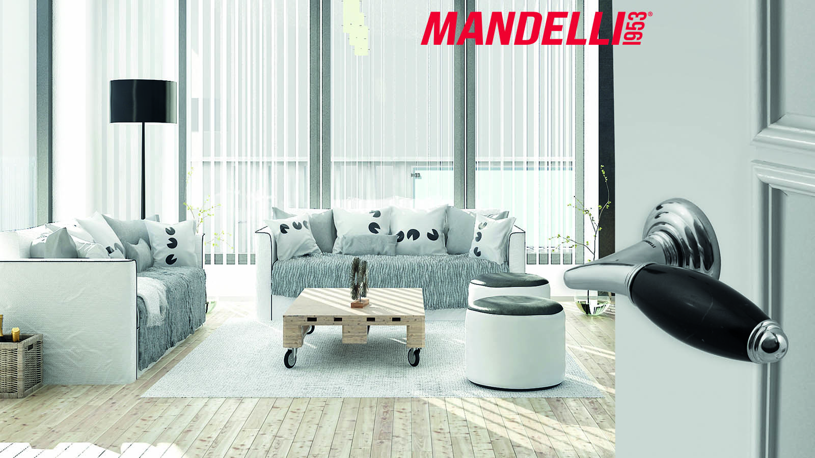 Mandelli Paros deurkruk van marmer